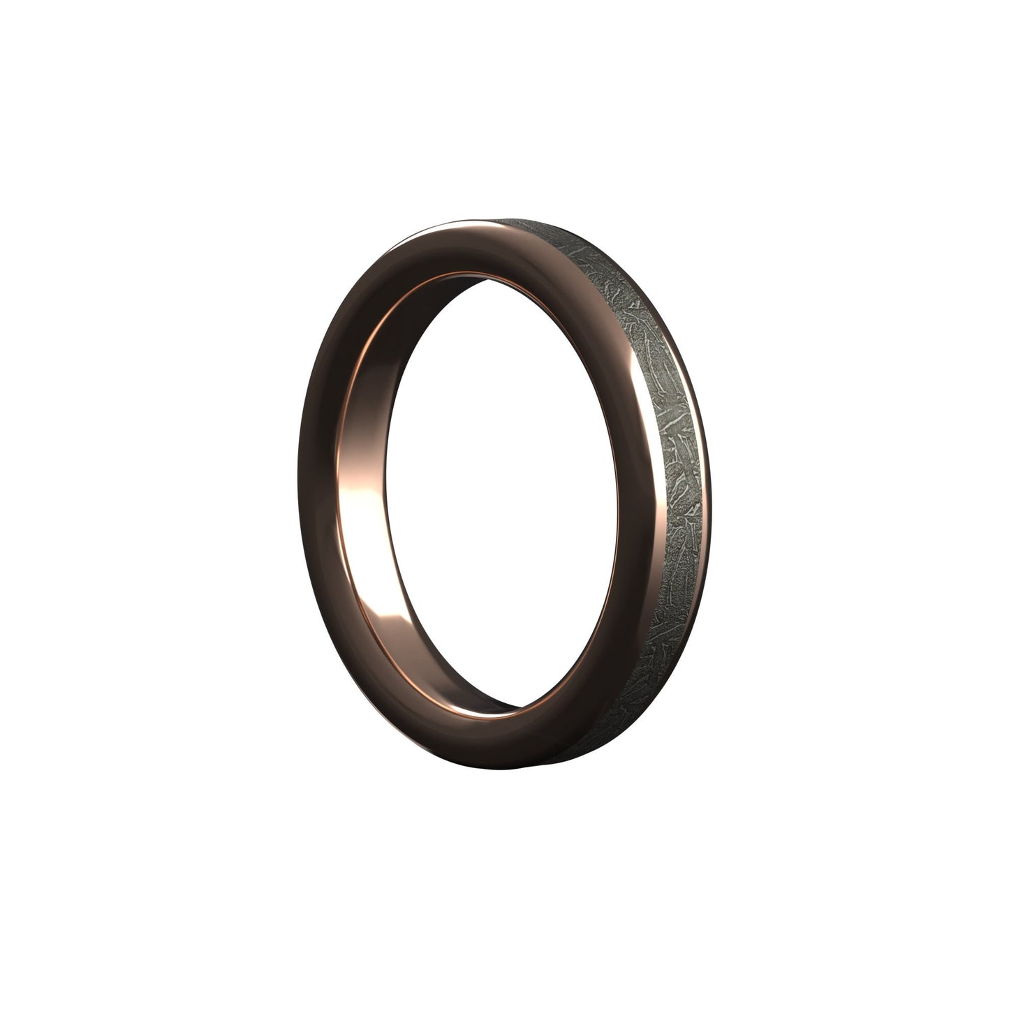 Women's meteorite rose  gold ring- solid gold women's meteorite ring