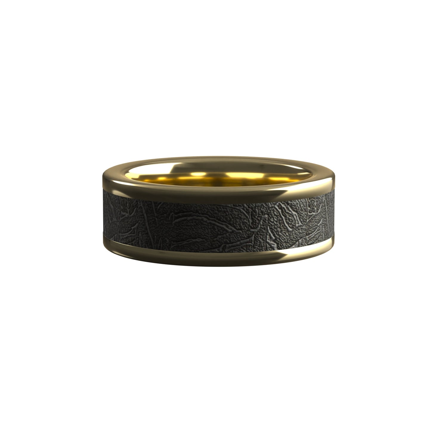 Men's meteorite gold ring-  solid meteriote men’s ring