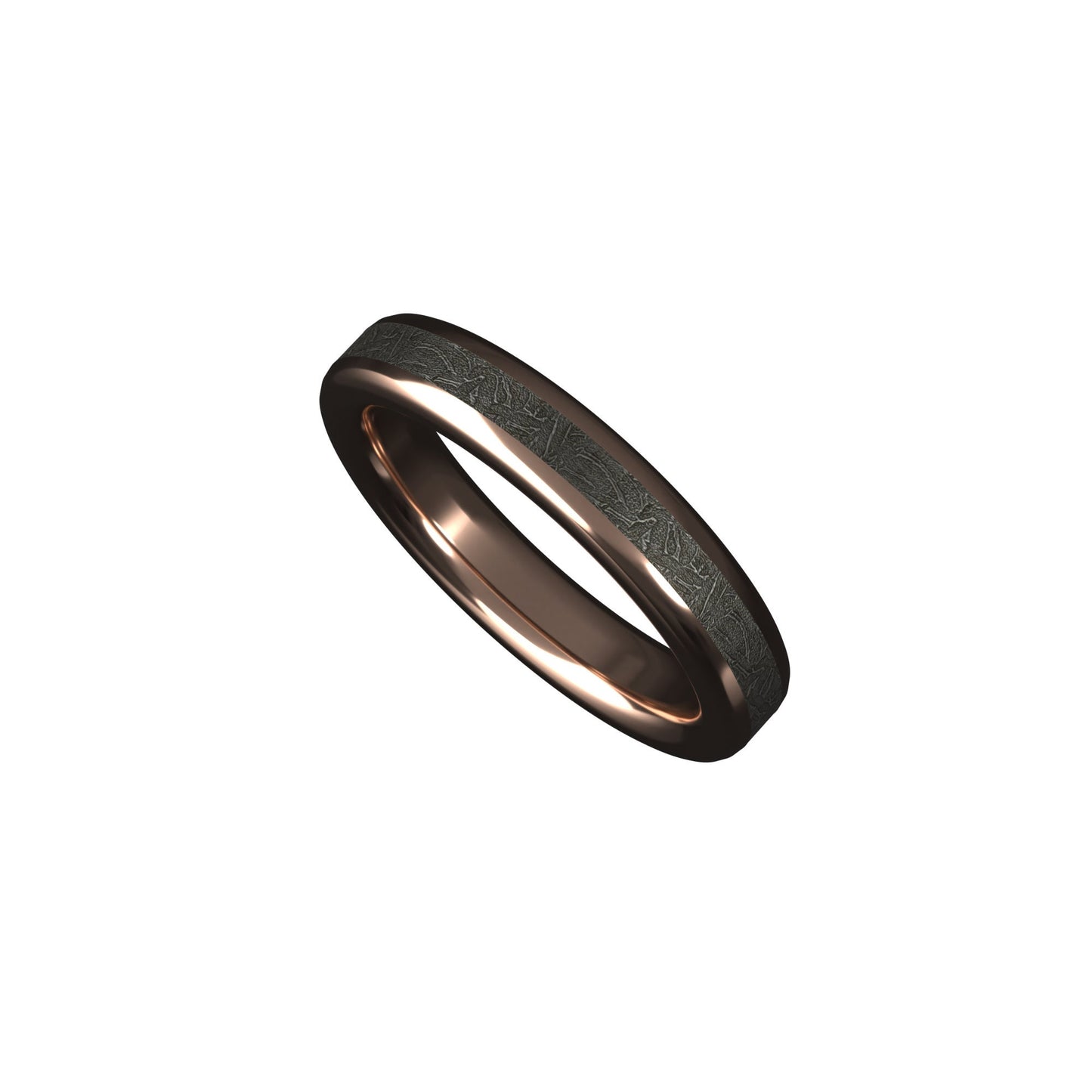 Women's meteorite rose  gold ring- solid gold women's meteorite ring