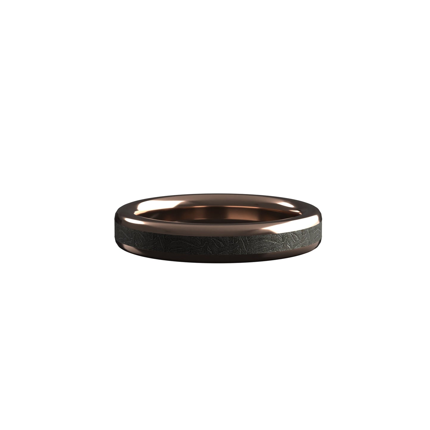 Women's meteorite rose  gold ring- solid gold women's meteorite ring